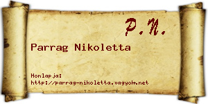 Parrag Nikoletta névjegykártya